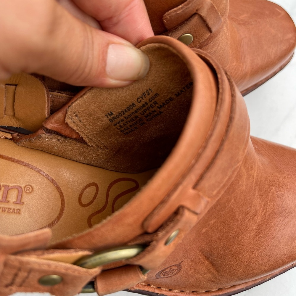 Born Brown Tan Leather Clog Sandals - Picture 5 of 9